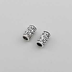 비즈팡 [SVP-06-09]순은펜던트 실버925 구름원통파이프 9x5mm (내경3mm) 구름문양원통,1개