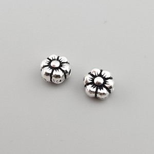 비즈팡 [SVP-06-13]순은펜던트 실버925 통통국화꽃통과형 7.5mm (내경1.2mm) ,1개