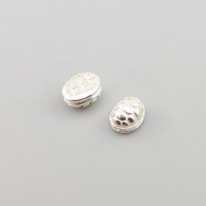 비즈팡 [SVP-06-16]순은펜던트 실버925 거북이등통과형 6.7x8mm (내경1mm) 세로홀 ,1개