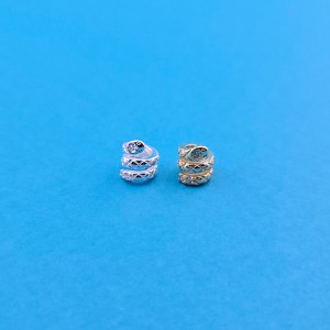 비즈팡 [SVP-06-17]순은펜던트 실버925 큐빅돌돌이뱀 통과형 7x6mm (내경3.2mm) ,1개