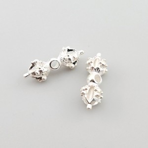 비즈팡 [SVP-06-20]순은펜던트 실버925 금강저통과형 20x7.5mm (내경2mm) 중앙홀 ,1개
