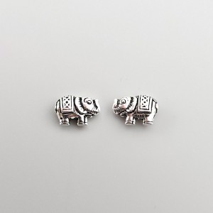 비즈팡 [SVP-06-21]순은펜던트 실버925 아기코끼리 통과형 12.5x8.5mm (내경0.8mm) ,1개