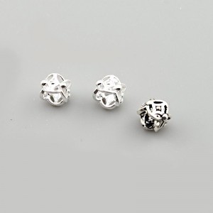 비즈팡 [SVP-12-12]순은펜던트 실버925 투각엽전론델 통과형 6mm (내경3.7mm) 염주팔찌만들기 ,1개