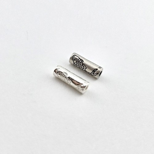 비즈팡 [SVP-01-11]순은펜던트 실버925 행운 헤엄치는물고기파이프 11mm ,1개