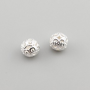 비즈팡 [SVP-06-15]순은펜던트 실버925 구름문양볼 8.5mm (내경1.4mm) 실버볼 ,1개
