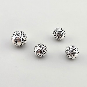비즈팡 [SVP-12-10]순은펜던트 실버925 육자진언 투각옴자볼 8mm 10mm 염주팔찌만들기 ,1개