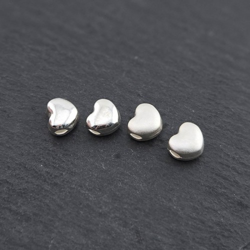 비즈팡 [SVP-05-24]순은펜던트 실버925 통통하트통과형 8mm (내경1.7mm) 가로홀 ,1개