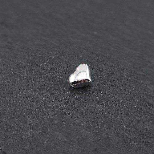 비즈팡 [SVP-05-25]순은펜던트 실버925 통통하트통과형 10mm (내경1.7mm) 가로홀 ,1개