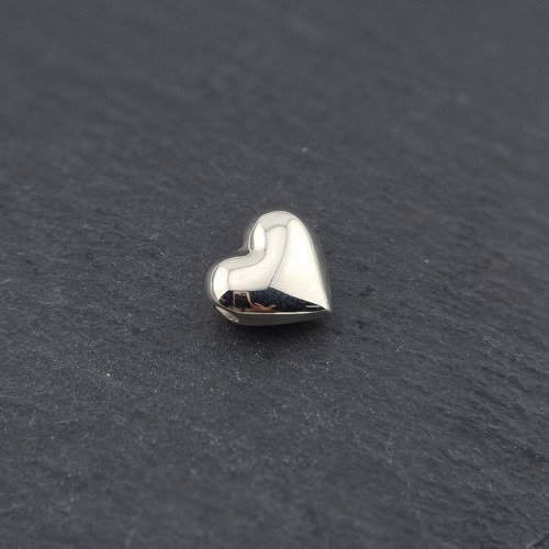비즈팡 [SVP-05-26]순은펜던트 실버925 통통하트통과형 14mm (내경2.5mm) 가로홀 ,1개