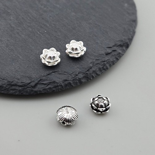 비즈팡 [SVP-06-43]순은펜던트 실버925 연꽃통과형 8mm (내경1.5mm) ,1개