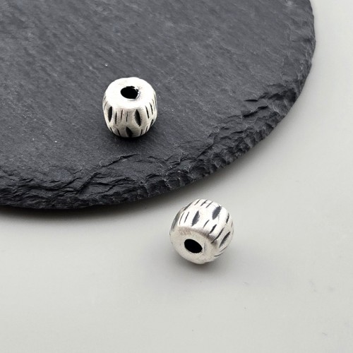비즈팡 [SVP-06-39]순은펜던트 실버999 3D 스지빗무늬볼 10x8mm (내경2.9mm) ,1개