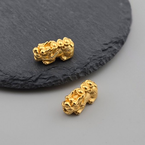 비즈팡 [SVP-08-07]순은펜던트 실버999 복 돈을 물어오는 금괴비휴 18mm 골드 ,1개