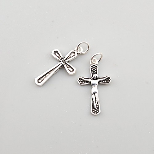 비즈팡 [SVP-25-13]순은펜던트 실버925 예수십자가도트 12x20mm+O링 두께2.1mm ,1개