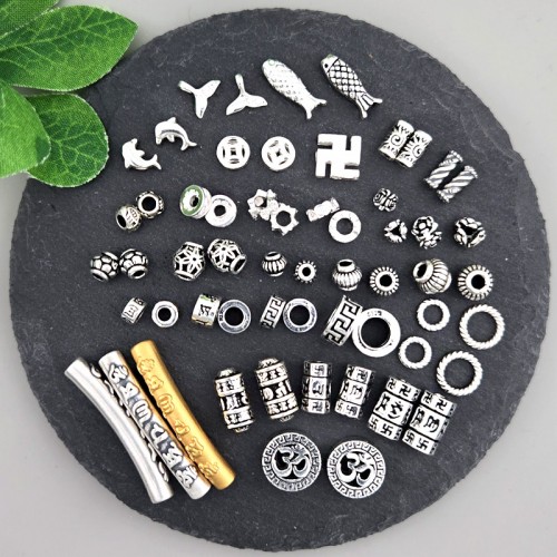 비즈팡 [SVP-07-00]순은펜던트 실버925 옴자파이프 엽전 만자 돌고래 론델 링 기도바퀴 육각 31종 모음 ,1개