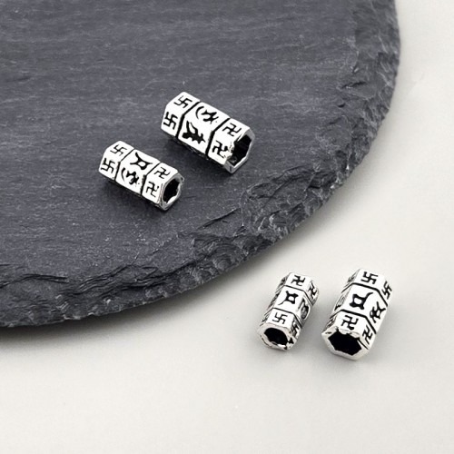 비즈팡 [SVP-07-20]순은펜던트 실버925 육자진언 옴자만자육각원통 9mm 10mm 옴자펜던트 ,1개