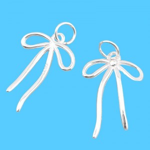 비즈팡 [SVP-26-17]순은펜던트 실버925 러블리리본 고리형 13x19mm+O링 리본펜던트 ,1개