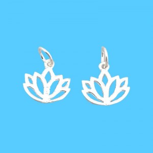 비즈팡 [SVP-26-23]순은펜던트 실버925 투각연꽃 고리형 11x10mm+O링 연꽃펜던트 ,1개