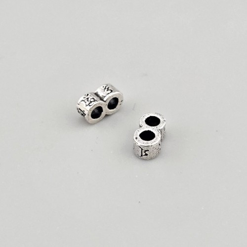 비즈팡 [SVP-07-29]순은펜던트 실버925 두줄옴자론델S 3x7mm (내경2.1mm) ,1개