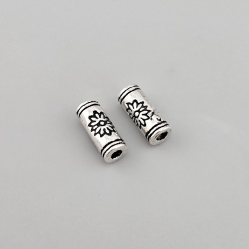 비즈팡 [SVP-07-31]순은펜던트 실버925 연꽃원통파이프 9x3.5mm (내경1.4mm) ,1개