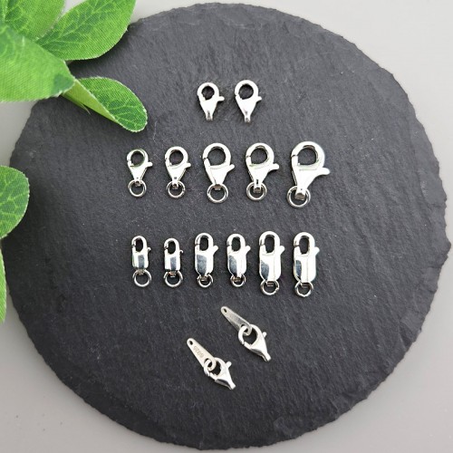 비즈팡 [SVT-4-00]순은부자재 실버925 마감장식 랍스터+O링 메뚜기+O링 모음 ,1개