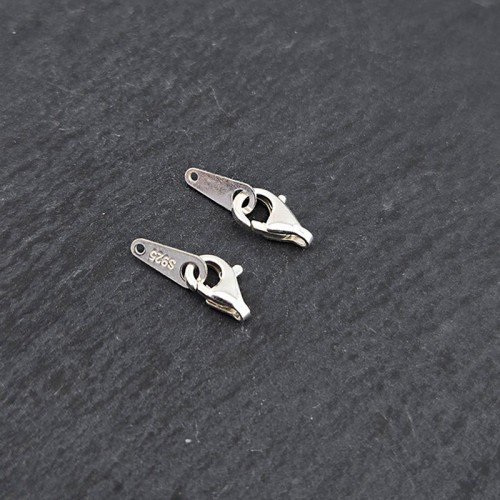 비즈팡 [SVT-4-02]순은부자재 실버925 마감장식 랍스터 8/9mm+A바 게고리 ,1쌍