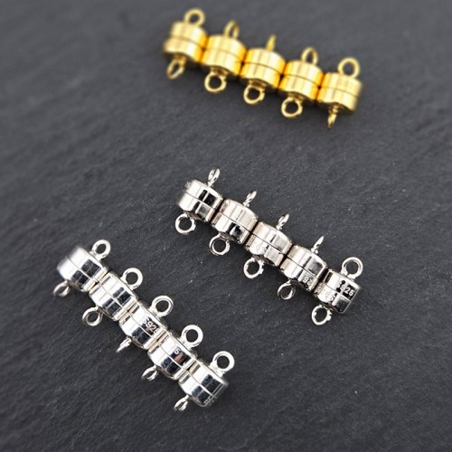 비즈팡 [SVT-9-01]순은부자재 실버925 마감장식 원통자석장식 5.6x10mm  3종 모음,1개