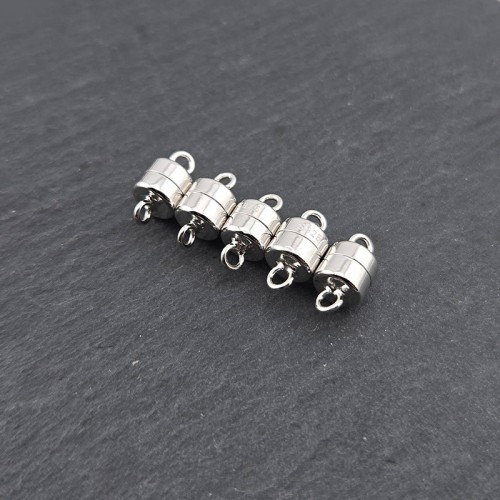 비즈팡 [SVT-9-02]순은부자재 실버925 마감장식 원통자석장식 5.6x10mm OR ,1개