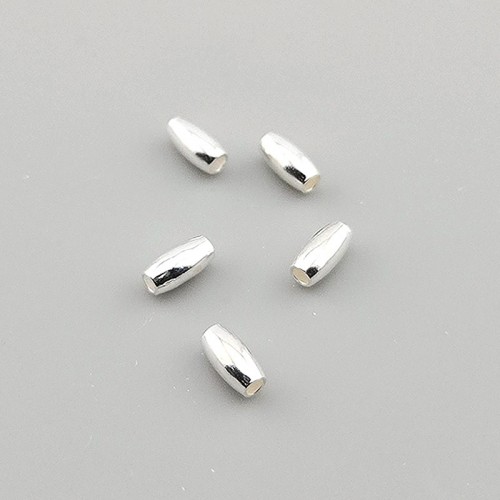 비즈팡 [SVP-91-06]순은펜던트 실버925 은볼 쌀알볼 3x6mm (내경 1.3mm) 실버볼 ,1개