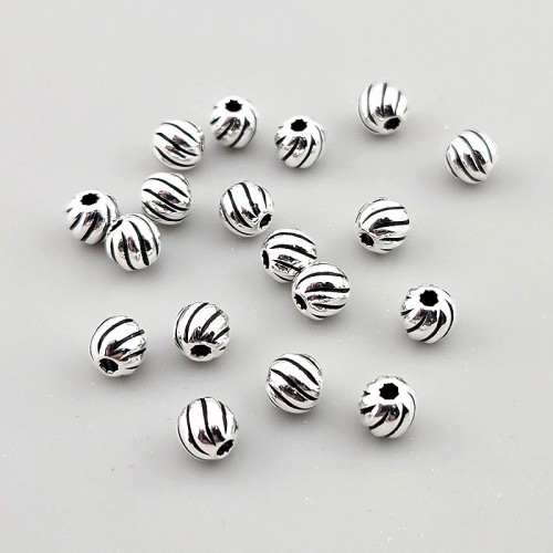 비즈팡 [SVP-91-08]순은펜던트 실버925 은볼 엔틱나선볼 4.8mm (내경 1.1mm) 실버볼 ,1개