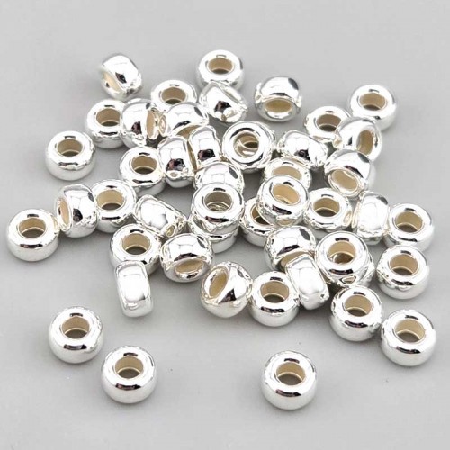비즈팡 [SVP-91-21]순은펜던트 실버925 은볼 민자도넛론델 5mm (내경2.3mm) 실버볼 ,1개
