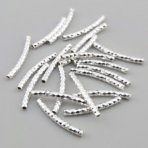 비즈팡 [SVP-92-05]실버파이프 실버925 다이아몬드파이프 2x20mm (내경1.4mm)  ,1개