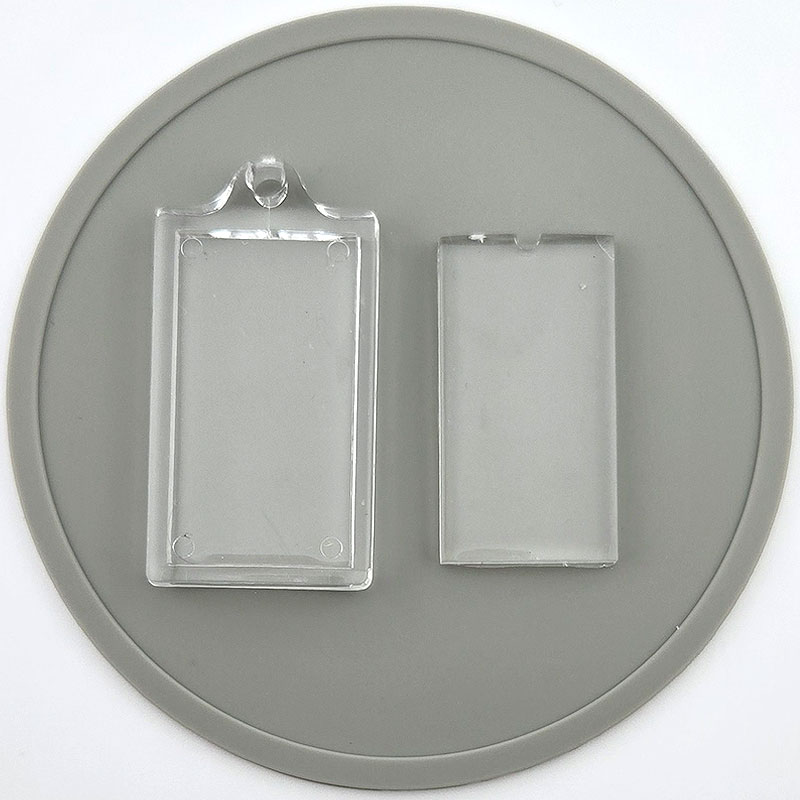 비즈팡 [PJ-2-05]아크릴 액자 프레임 증사 키링 각진사각M 27x53mm 투명 ,1개