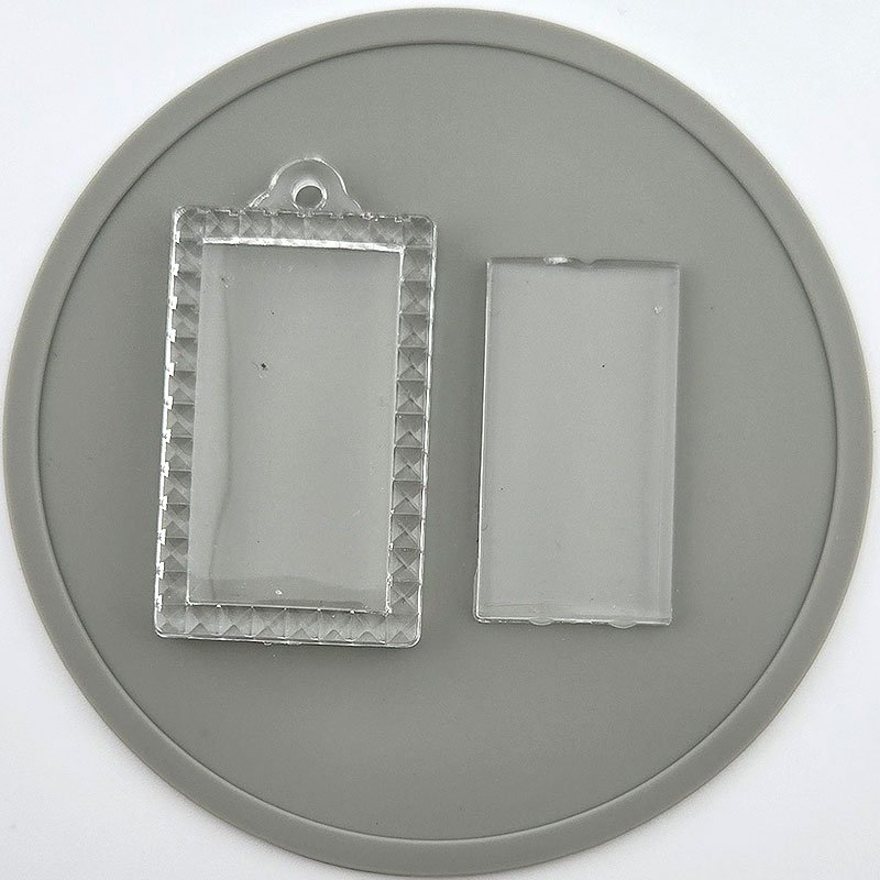 비즈팡 [PJ-2-08]아크릴 액자 프레임 증사 키링 테두리사각L 29x55mm 투명 ,1개