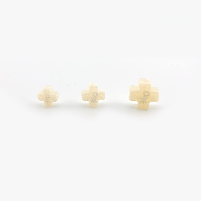 비즈팡 [CP-1-001]통과형펜던트 카톡릭묵주만들기 레진 Xp 정십자가 8/10/12mm 화이트 ,1개