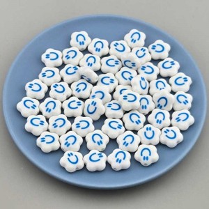 비즈팡 [PA-015]아크릴 블루스마일 통과형 15mm (키링부자재)  ,1개