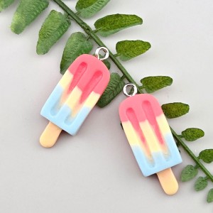 비즈팡 [PB-2-04]아크릴펜던트 핑크아이스바 하드바 고리형 11x31mm (수영키링용)  ,1개