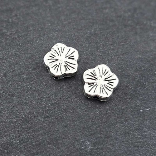 비즈팡 [PM-1-06]메탈펜던트 엔틱무궁화꽃통과형 10mm (내경1.8mm) ,1개