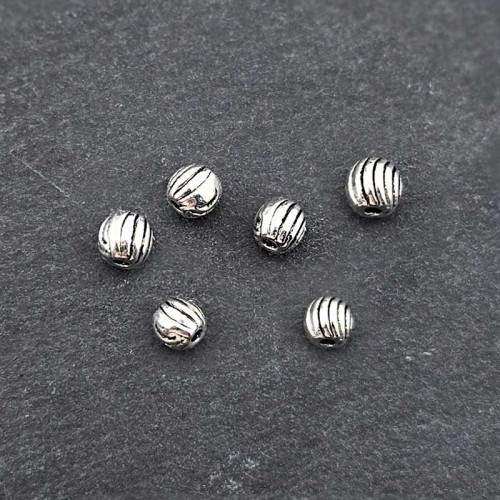 비즈팡 [PM-1-12]메탈펜던트 엔틱나선볼 4mm (내경1mm) ,1개