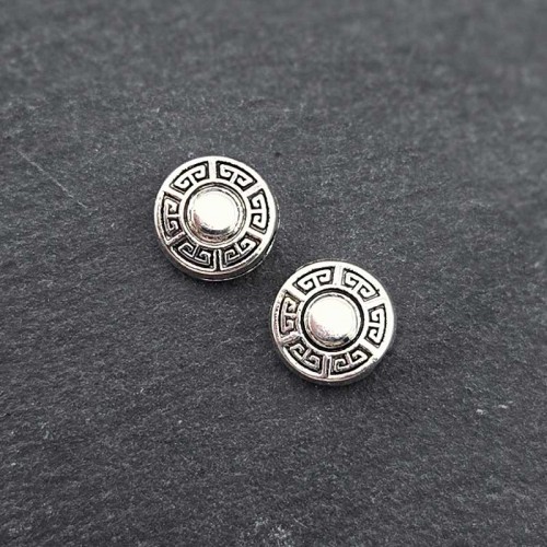 비즈팡 [PM-1-18]메탈펜던트 엔틱전통문양원반 9mm (내경1.8mm) ,1개