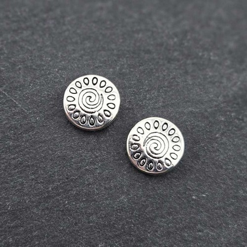 비즈팡 [PM-1-19]메탈펜던트 엔틱태양원반 10mm (내경1.2mm) ,1개