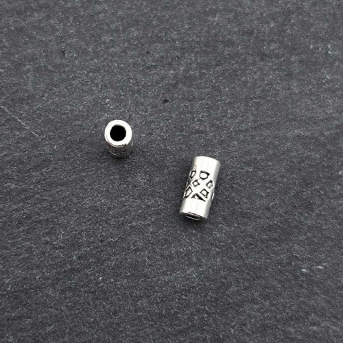 비즈팡 [PM-1-22]메탈펜던트 엔틱데이지꽃원통 3x6mm (내경1.2mm) ,1개