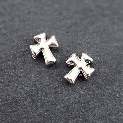 비즈팡 [PM-1-26]메탈펜던트 엔틱로마십자가 통과형 8x10mm (내경1.2mm) ,1개
