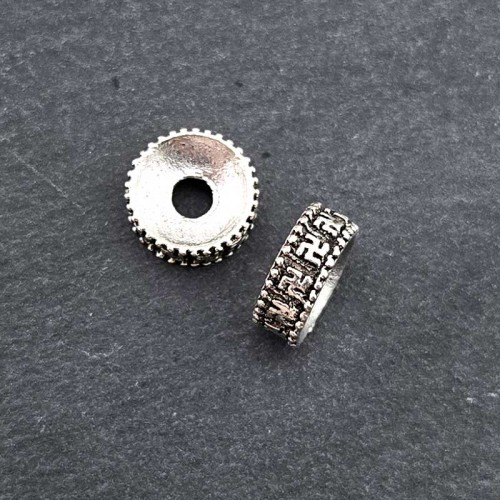 비즈팡 [PM-1-35]메탈펜던트 엔틱만자론델 10x4mm (내경3mm) ,1개