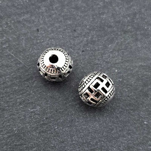 비즈팡 [PM-1-39]메탈펜던트 엔틱만자볼 8mm (내경1.5mm) ,1개