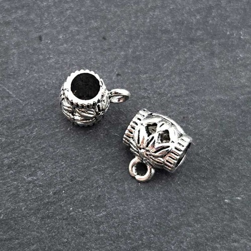 비즈팡 [PM-1-41]메탈펜던트 엔틱꽃고리형 8x10mm (내경4mm) ,1개