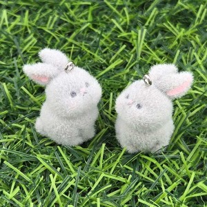 비즈팡 [PF-1-10]후로킹펜던트 그레이토끼 16x25mm ,1개