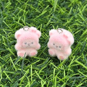 비즈팡 [PF-1-15]후로킹펜던트 미니핑크리본곰 16x22mm ,1개