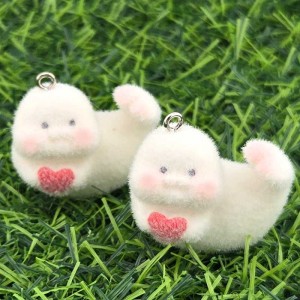 비즈팡 [PF-1-16]후로킹펜던트 빨간하트물개29x28mm ,1개