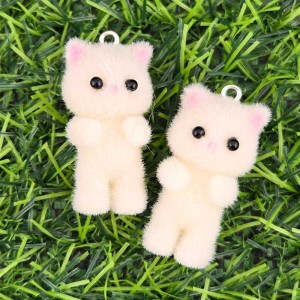 비즈팡 [PF-1-19]후로킹펜던트 서있는아이보리고양이 16x35mm ,1개