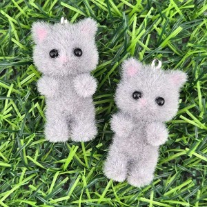 비즈팡 [PF-1-21]후로킹펜던트 서있는그레이고양이 16x35mm ,1개